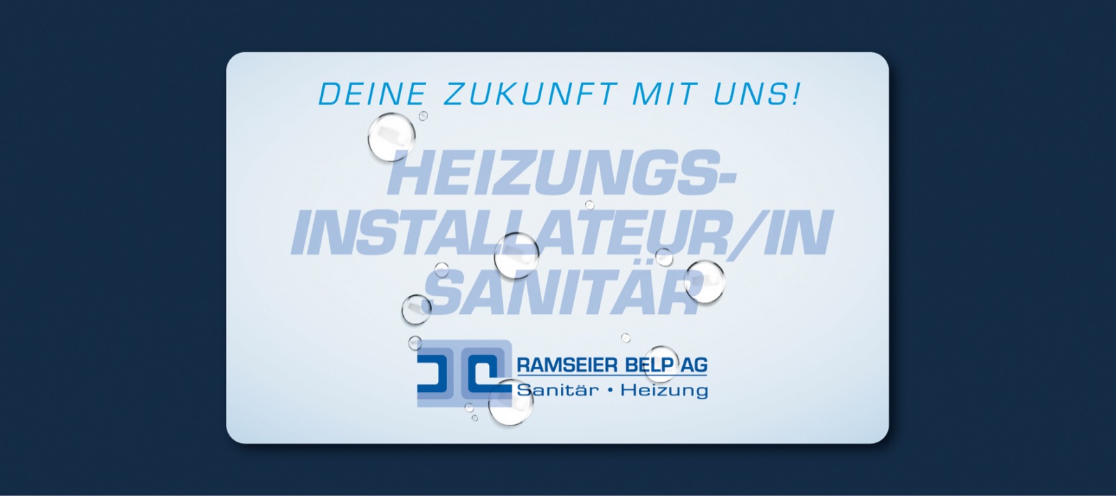 Plakat: Deine Zukunft mit uns – Heizungsinstallateur/in, Sanitär